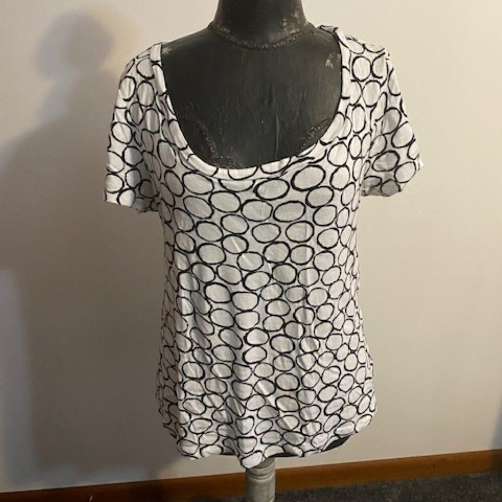 Nicole Miller Black/White shirt, size 1X